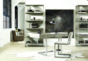 Bernhardt Bernhardt Ames Cantilever Side Chair With Glazed Silver Tubular Frame And Upholstered Half-Back, Versatile Seating 398581