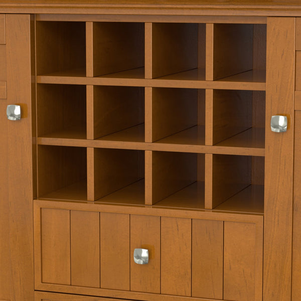 English Elm Bedford Sideboard Buffet With Wine Rack - Handcrafted Light Golden Brown Storage Solution For Home B136P158486