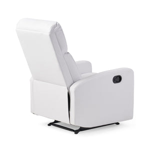English Elm Christopher Knight Home® - RECLINER Plush PU Upholstered Push-Back Recliner with Contemporary Minimalist Design and Comfort White 57575.00WHI