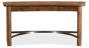 Hooker Furniture Melange Romano Oak Bow Front Writing Desk with Bronze Stretcher for Home Office 628-10009-82