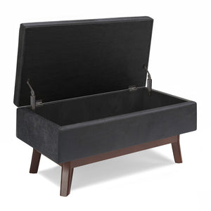 English Elm Owen Small Rectangular Storage Ottoman - Versatile Faux Leather Furniture For Modern Living Spaces B136P159195-GIGA