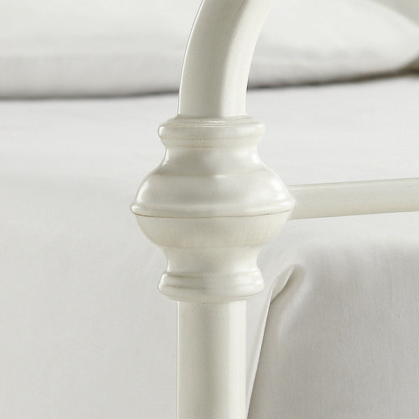 Homelegance By Top-Line Katana Antique Graceful Victorian Iron Metal Bed White Iron