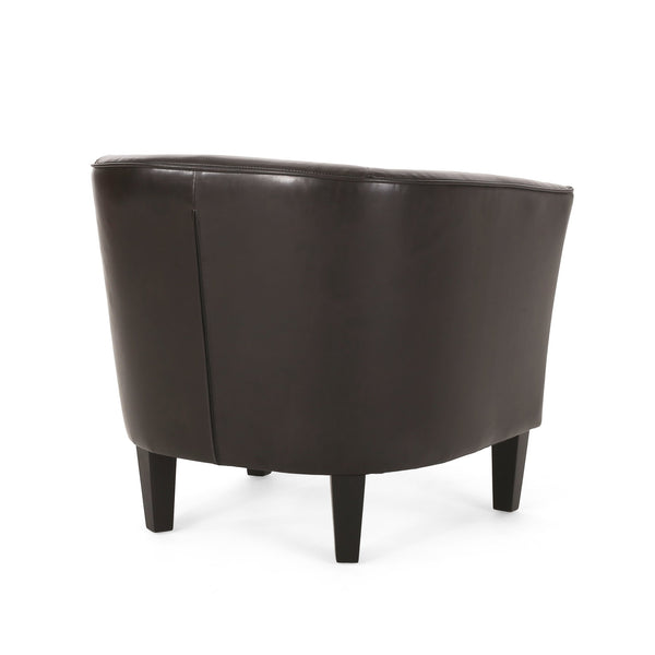 English Elm Club Chair Bonded Leather Tub Seat with Birch Legs for Modern Living Spaces 56991.00