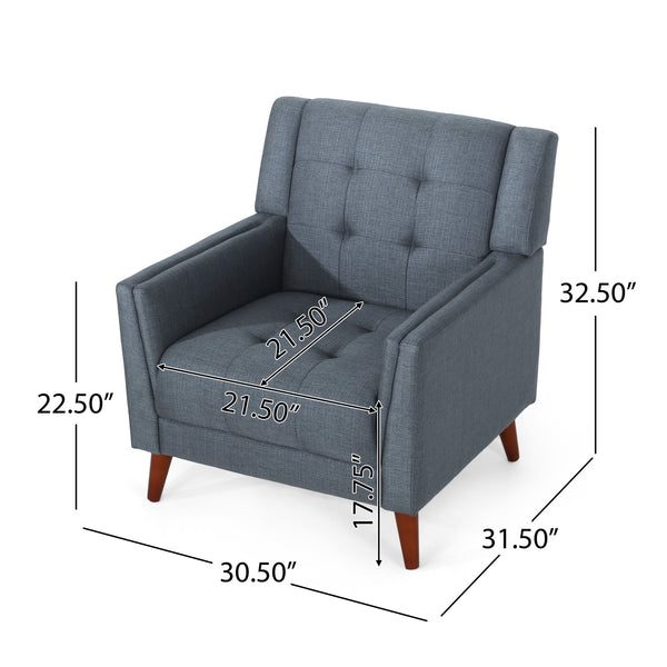 English Elm Christopher Knight Home® - Greenmont Upholstered Armchair with Tufted Back, Flared Arms & Birch Legs — Cozy Durable Craftsmanship DARK GREY 30 L x 28.75 W x 18 H 62263.00DGRY