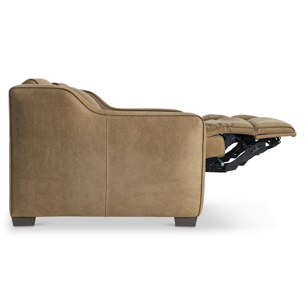 Bernhardt Bernhardt Flynn Power Leather Sofa With Hidden Controls, Pop-Up Headrest & Lift Footrest, Modern Club Style 757RLO