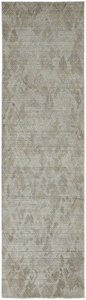 Feizy Rugs Elias Hand Woven Abstract Geometric Rug In Viscose And Wool - Elevate Your Home Décor Today! Gray,Taupe Viscose,Wool Els6718fgrybrni29