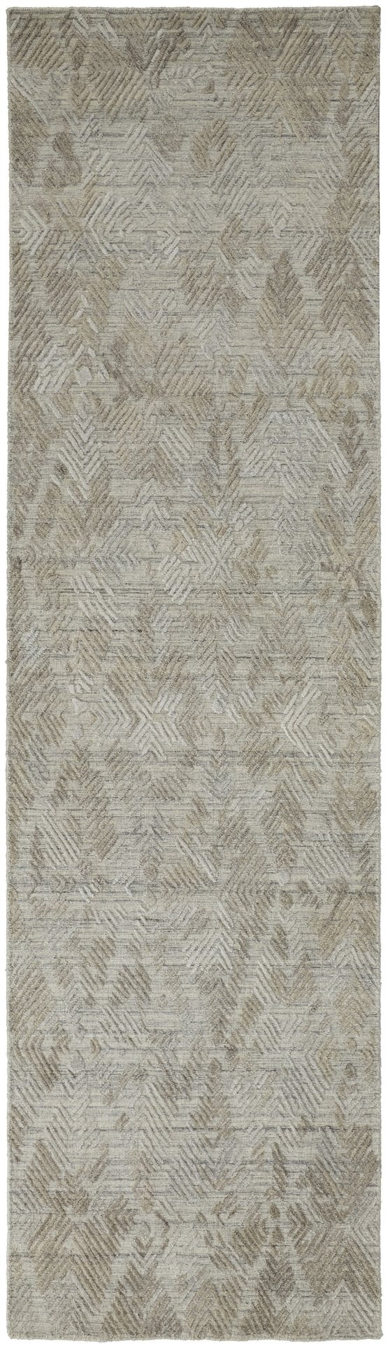 Feizy Rugs Elias Hand Woven Abstract Geometric Rug In Viscose And Wool - Elevate Your Home Décor Today! Gray,Taupe Viscose,Wool Els6718fgrybrni29