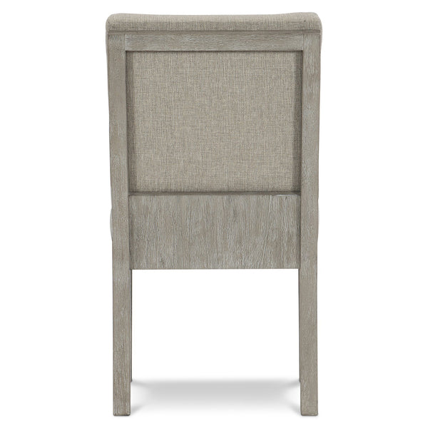 Bernhardt Bernhardt Driftwood Gray Upholstered Side Chair With Cerused Acacia Frame, Rustic Modern Comfort For Dining 306547