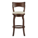 Homelegance By Top-Line Beckham 29-Inch High Back Swivel Bar Stool Beige Rubberwood