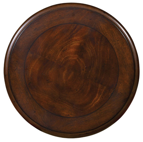 Hooker Furniture Leesburg Carved Martini Table With Mahogany Veneers, Distressed Antique Finish & Compact Pie Top 5381-80117