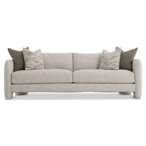 Bernhardt Bernhardt Rowan Sofa With Sculptural Geometric Base, Deep Seats, Knife-Edge Pillows, Custom Fabrics - Made to Order P5307A