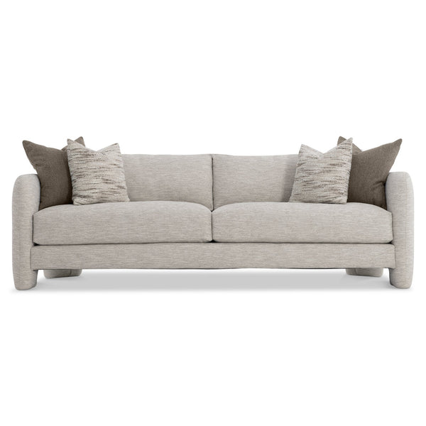 Bernhardt Bernhardt Rowan Sofa With Sculptural Geometric Base, Deep Seats, Knife-Edge Pillows, Custom Fabrics - Made to Order P5307A