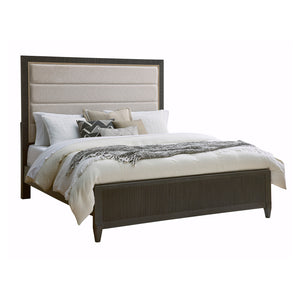 West End Loft Upholstered California King Bed Brown with Tuxedo Finish P361-BR-K5 Pulaski Furniture