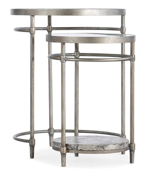 Hooker Furniture Nesting Concrete & Glass Tables Set With Champagne Metal Frame, Space-Saving Pair For Modern Living (97) 5889-80113-00