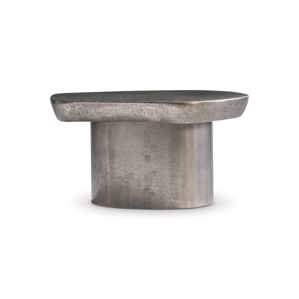 Bernhardt Bernhardt Sculptural Clawson Cocktail Table In Graphite Cast-Aluminum, Irregular Pentagon Top, Outdoor-Ready 338014B