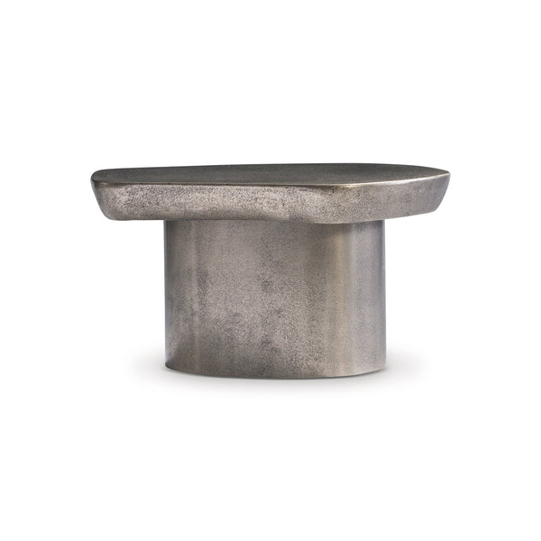 Bernhardt Bernhardt Sculptural Clawson Cocktail Table In Graphite Cast-Aluminum, Irregular Pentagon Top, Outdoor-Ready 338014B
