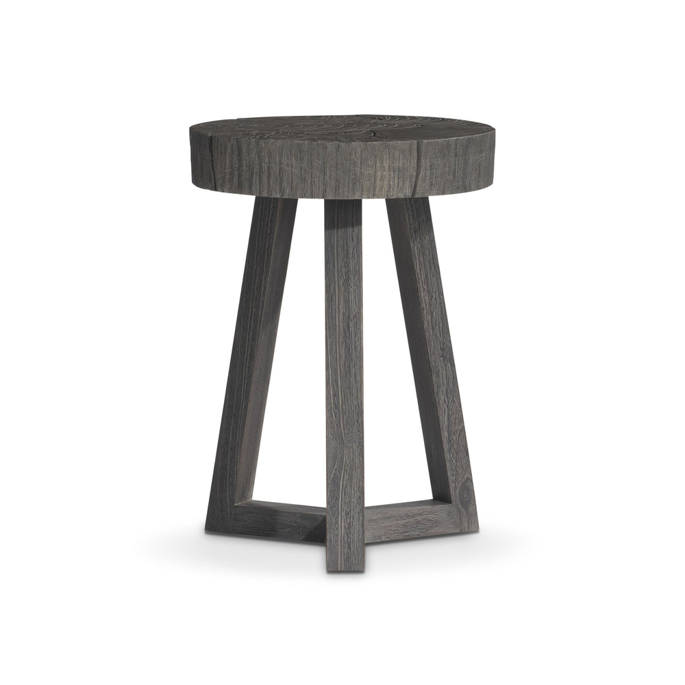 Bernhardt Bernhardt Handcrafted Kaya Teak Accent Table With Suar Wood Base, Smoked Truffle Finish, 16" X 22" X08126