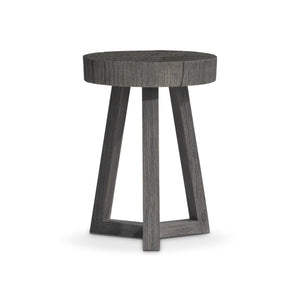 Bernhardt Bernhardt Handcrafted Kaya Teak Accent Table With Suar Wood Base, Smoked Truffle Finish, 16" X 22" X08126