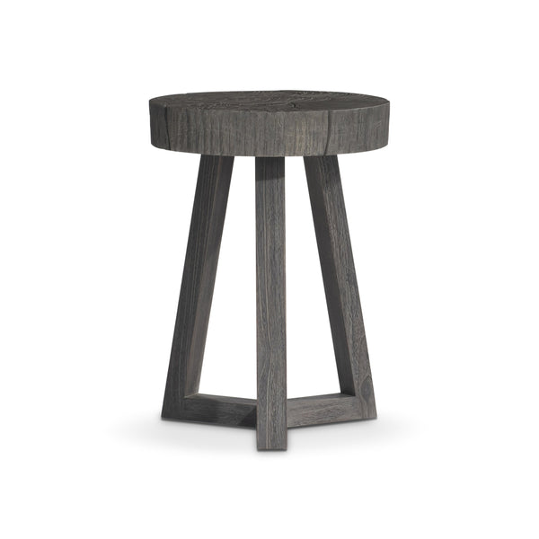 Bernhardt Bernhardt Handcrafted Kaya Teak Accent Table With Suar Wood Base, Smoked Truffle Finish, 16" X 22" X08126