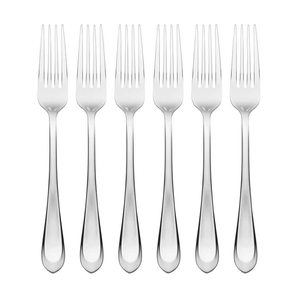 Lenox Hampton Forge Alessi Mirror Everyday Dinner Forks, Set of 6 Metallic, STAINLESS METAL 895325