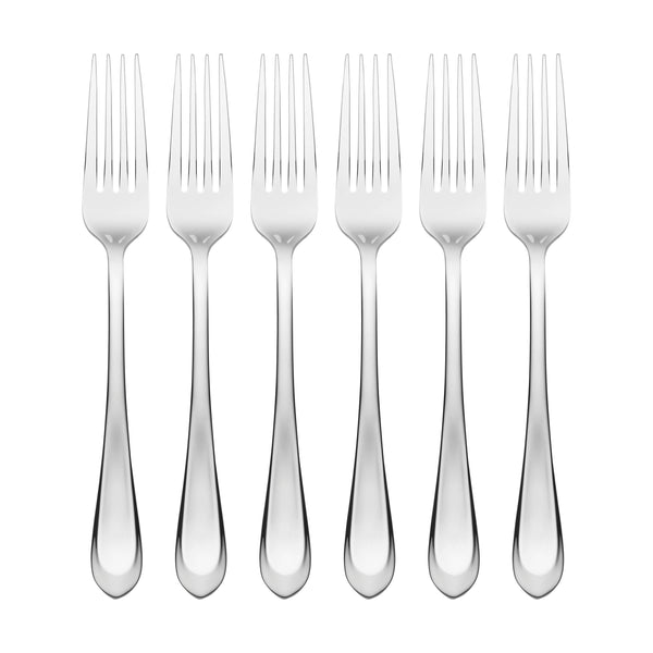 Lenox Hampton Forge Alessi Mirror Everyday Dinner Forks, Set of 6 Metallic, STAINLESS METAL 895325