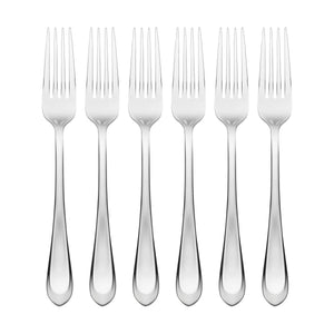 Lenox Hampton Forge Alessi Mirror Everyday Dinner Forks, Set of 6 Metallic, STAINLESS METAL 895325