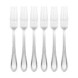 Hampton Alessi Mirror 6-Piece Dinner Fork Set, Stainless Steel with Platinum Trim