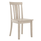 Homelegance By Top-Line Lorren Slat Back Wood Dining Chairs (Set of 2) White Rubberwood