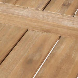 English Elm Bettina Solid Acacia Outdoor Dining Table with Slat Top Oil Finish Patio Deck 56701.00