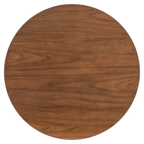 Bernhardt Bernhardt Brasea Solid Suar Wood Round Dining Table with Steel Pedestal Base K2297