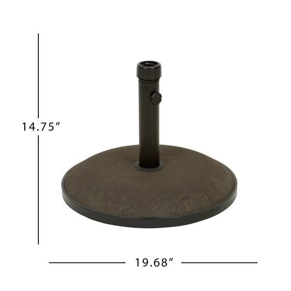 English Elm Christopher Knight Home® - UM-HOLDER heavy-duty round concrete base 55 lbs for umbrella stability, low-profile 25.25x22.5x4.8 inches Brown 54756.00BRN