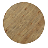 Homelegance By Top-Line Amala Wood Finish and Black Metal Base Round Dining Table Light Pine Veneer