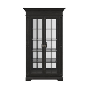 Atrium China Cabinet with LED Lighting, Adjustable Glass Shelves & Elegant Crown Molding Design