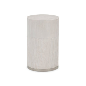 Bernhardt Bernhardt Solaria Wood Top Accent Table With Chiseled Resin Base, Weathered Bone Finish, 21" Height 310123