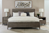 Pulaski Furniture Scott Living Griffith California King Panel Bed Gray, Light Wood Split heart oak veneers and rubberwood solids P367-BR-K5