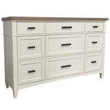 Parker House Americana Modern Bedroom King Shelter Bed 2 Nightstands Dresser With Mirror And Chest White Poplar Solid,Birch Veneers Bame-6pc-1266-dmn2c