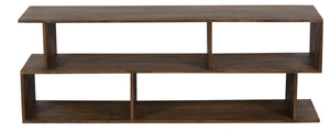 Porter Designs Porter Portola Solid Acacia Wood Tv Stand - Unique Mid-century Design With Asymmetric Storage Brown Wood 05-108-10-1255