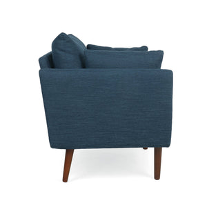 English Elm Christopher Knight Home® - CLUB Club Chair Upholstered Fabric Accent Chair with Walnut Birch Legs, Modern Sophisticated Seating Appeal Navy Blue 30.25 L x 25.75 W x 21 H 71573.00NBLU