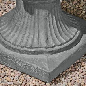 English Elm Mgo Roman Urn Planter Faux Stone Botanical Relief Pedestal Base Outdoor Patio 63402.00GRY