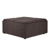 Homelegance By Top-Line Cormax Storage Ottoman Espresso Linen