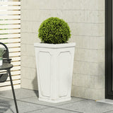 Christopher Knight Home® - Noble House - Burgos Outdoor Large Cast Stone Tapered Planter, Antique White