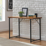 Christopher Knight Home® - Noble House - Vinton Modern Industrial Handmade Mango Wood Console Table, Honey Brown and Black