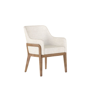 A.R.T. Furniture Portico Contemporary Upholstered Arm Chair - Chenille Fabric, Curved Design, Opal & Sienna Finishes Brown, White Parawood Solids,Foam,Fabric 323205-3335