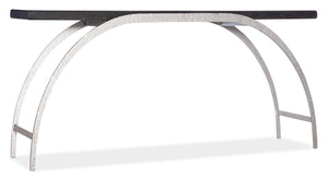 Hooker Furniture Commerce Oak-Veneer Console Table With Arched Metal Base, Two-Tone Black & Silver Finish, 68" 7228-85011-99