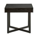 Homelegance By Top-Line Saskai Wood Finish End Table with One Drawer Black MDF