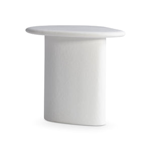 Bernhardt Bernhardt Fresco Outdoor Side Table — Sculptural Chalky White Grp Concrete Accent, Durable Patio Piece X09112