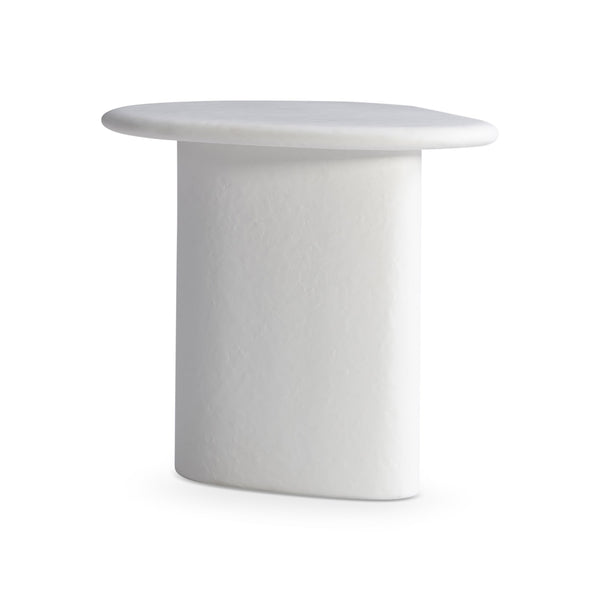 Bernhardt Bernhardt Fresco Outdoor Side Table — Sculptural Chalky White Grp Concrete Accent, Durable Patio Piece X09112