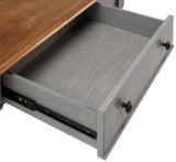 Homelegance By Top-Line Renzo Antique 1-Drawer Desk with Charging Station Grey Rubbberwood