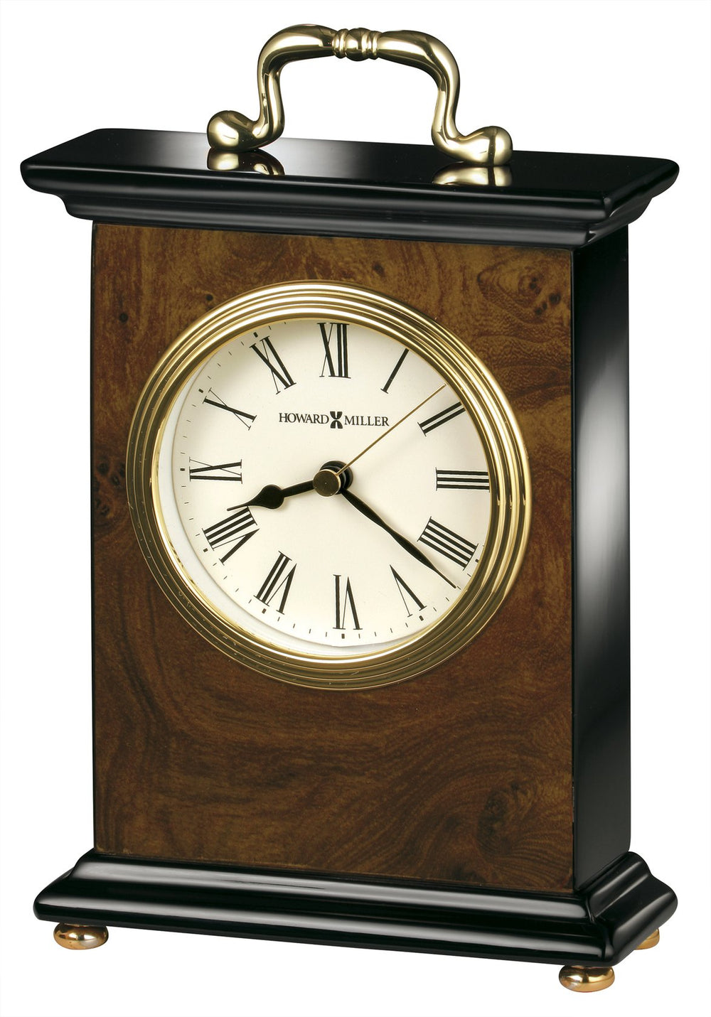 Hekman Furniture 645577 Berkley Table Clock - Elegant Walnut Finish, Quiet Quartz Movement, Classic Roman Numerals  Berkley Tabletop Clock 645577