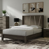 Parker House Pure Modern - Bedroom King Panel Bed With 2 Nightstands Grey Oak Solids ,Oak Veneers Bpur-3pc-1166-n2